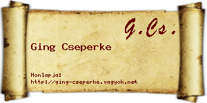 Ging Cseperke névjegykártya